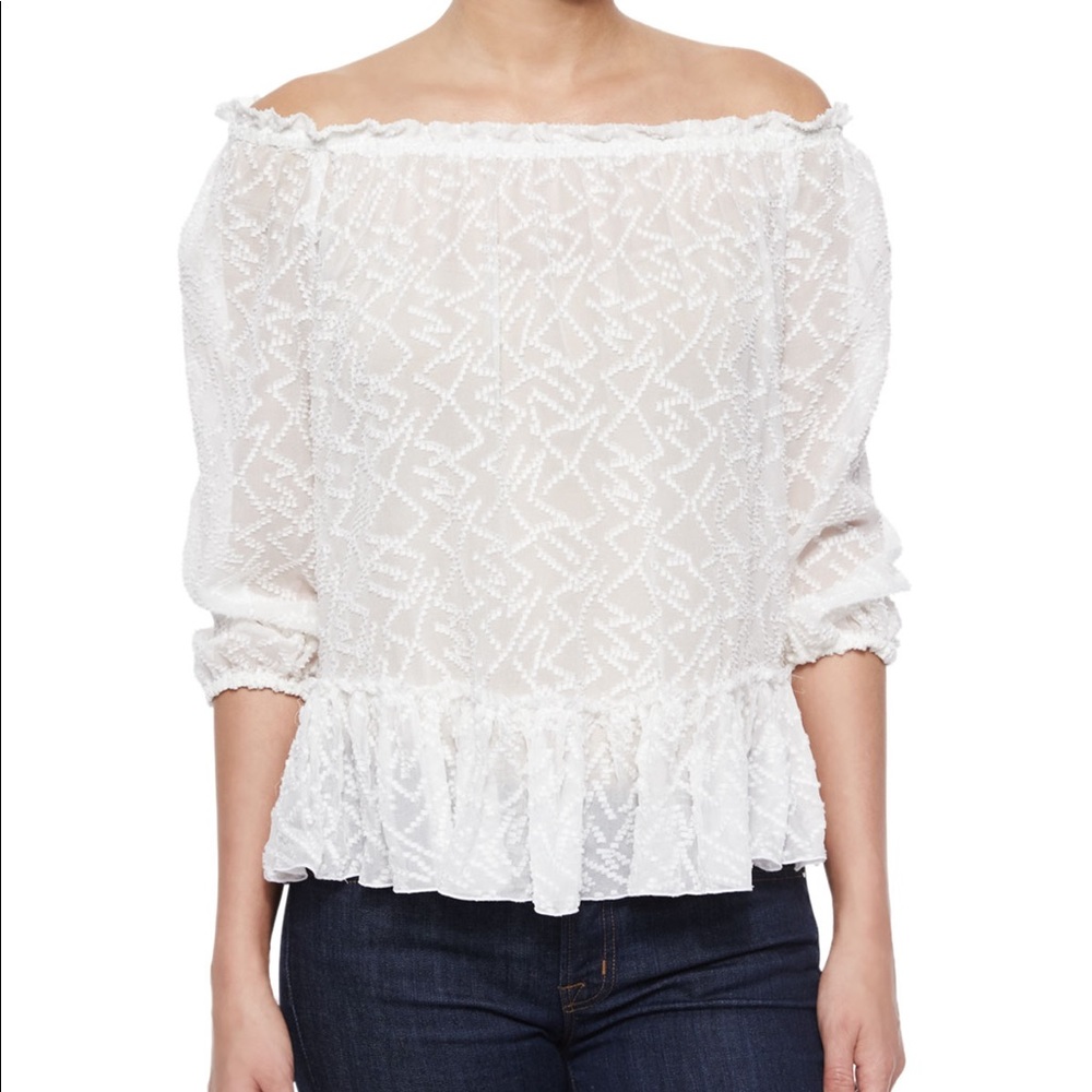 Rebecca Taylor White Zigzag Top